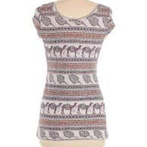 Free People Paisley SAHARA CAMEL Sleeveless T-Shirt Size XS